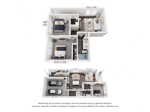Caso Leander Luxury Rental Homes in Leander, Texas C2 Duplex Floor Plan